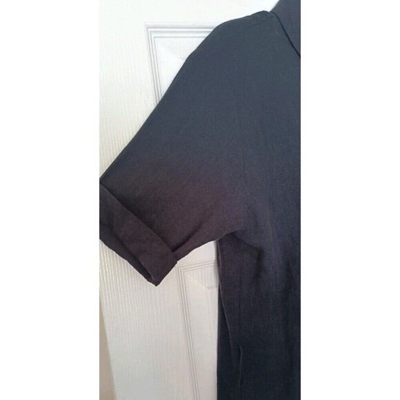 Karen  Kane Shirt Dress Size XS Black Linen Blend Button Down Cuffed Sleeves - Picture 6 of 8